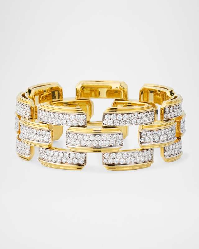 18K Gold Xpandable Diamond Bracelet, 14.63tcw